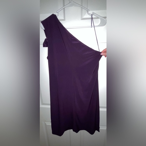 Scarlett one shoulder rhinestone purple dress- size 14 - Picture 6 of 8